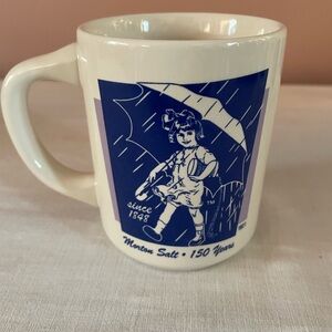 Morton Salt 150 Years Commemorative Mug set of four, never used